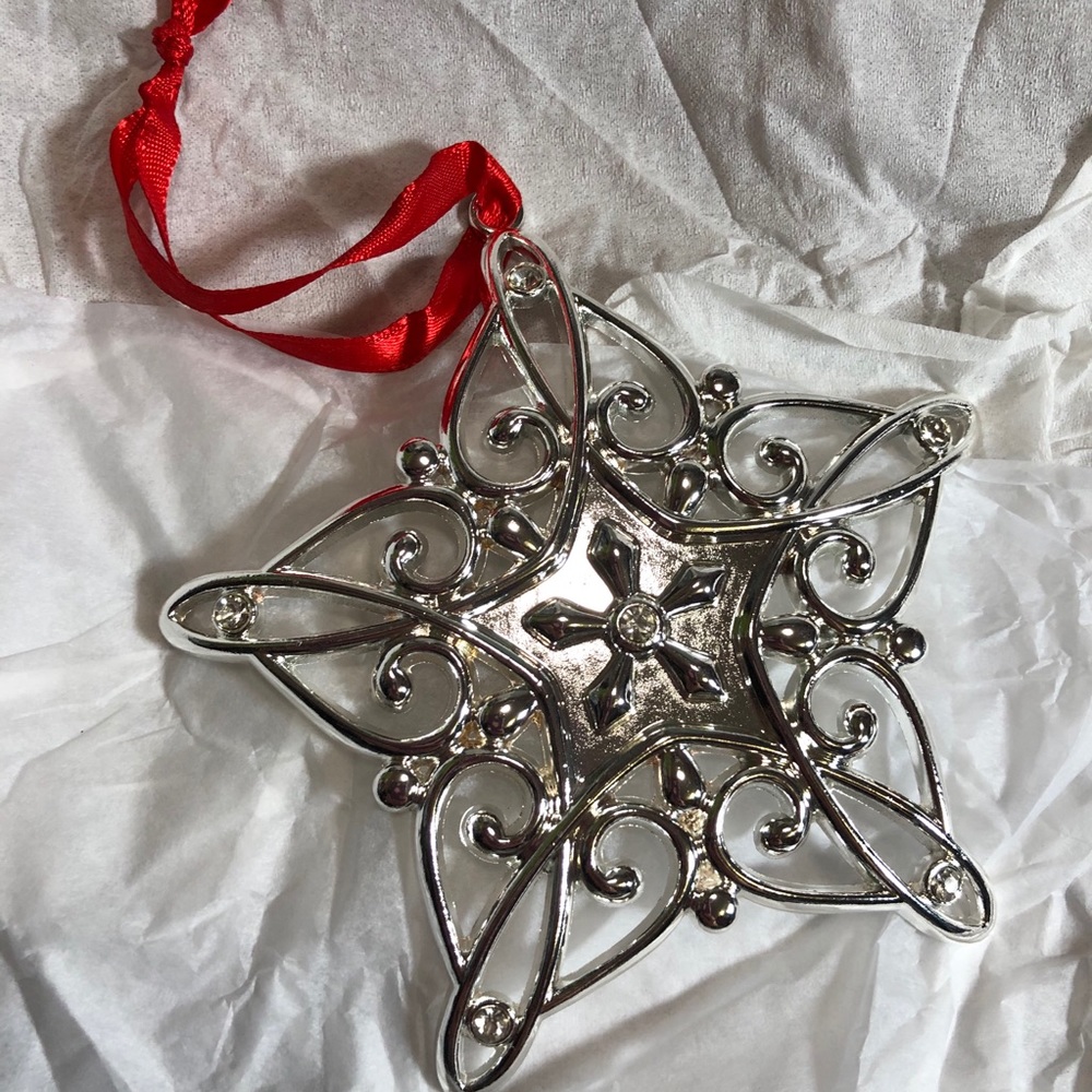 New- Lenox"Sparkle & Scroll"Clear-Crystal Ornament